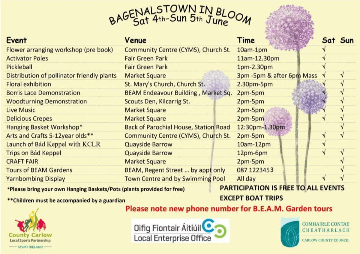 Bagenalstown in Bloom Begins!