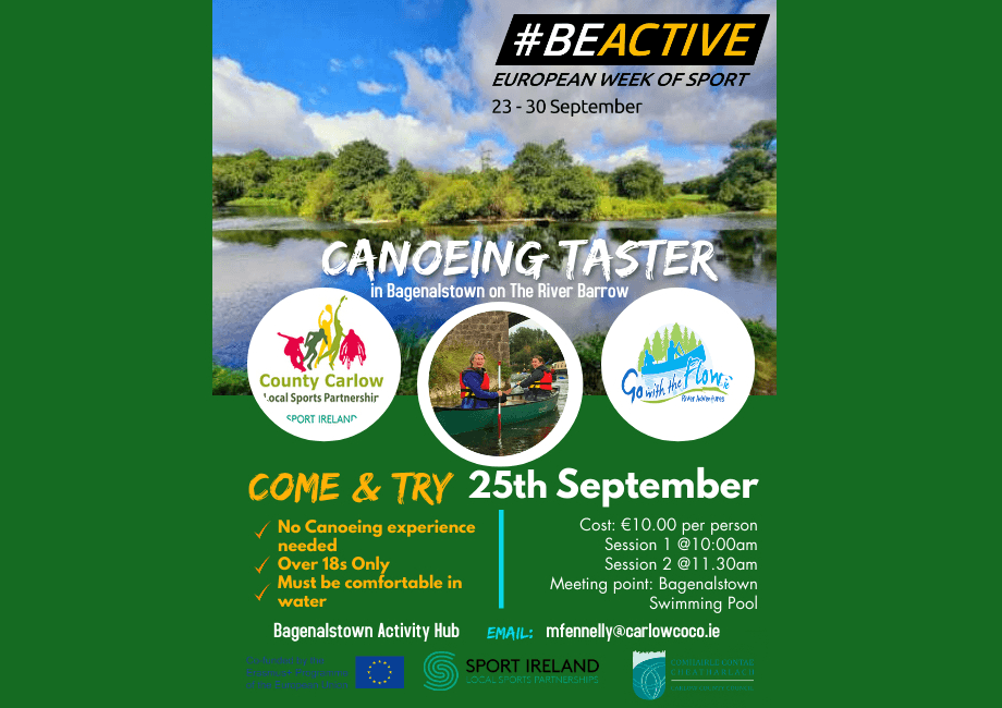 Come & Try a Canoeing Taster Session 25th September 2021