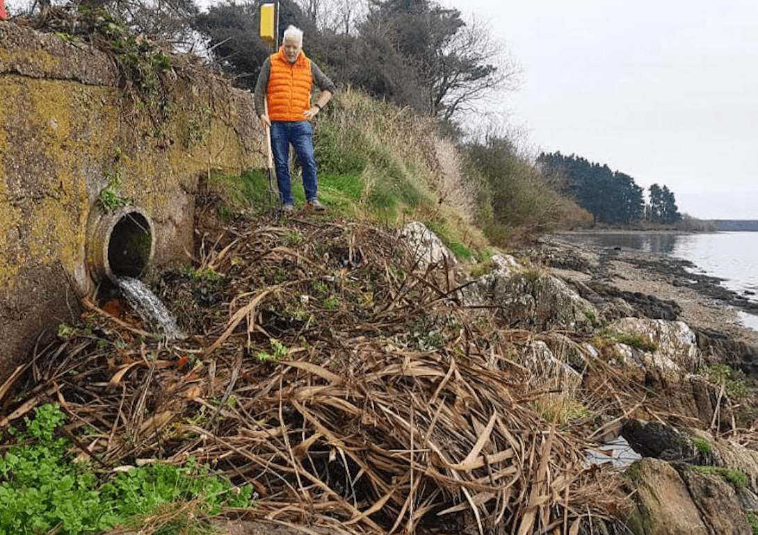 Cleaning up the rubbish at Ballybrassil