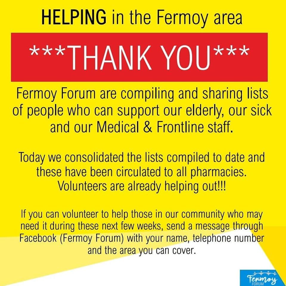 COVID 19 - Helping in the Fermoy Area