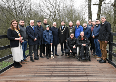 Crowds Gather for Reopening of Lacken Boardwalk Along River Nore 