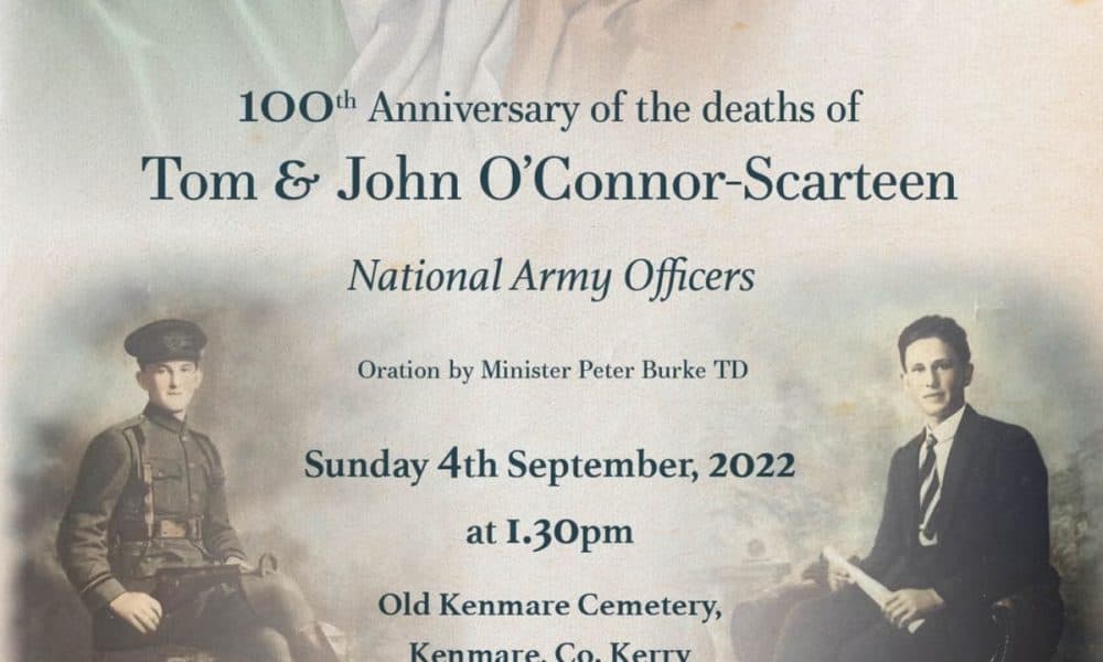 Commemoration planned to mark 100 year anniversary of Tom and John O’Conno