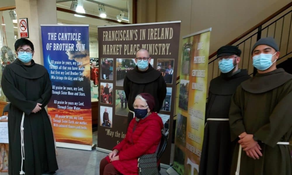 Friars move to Outlet Centre to meet and greet parishioners